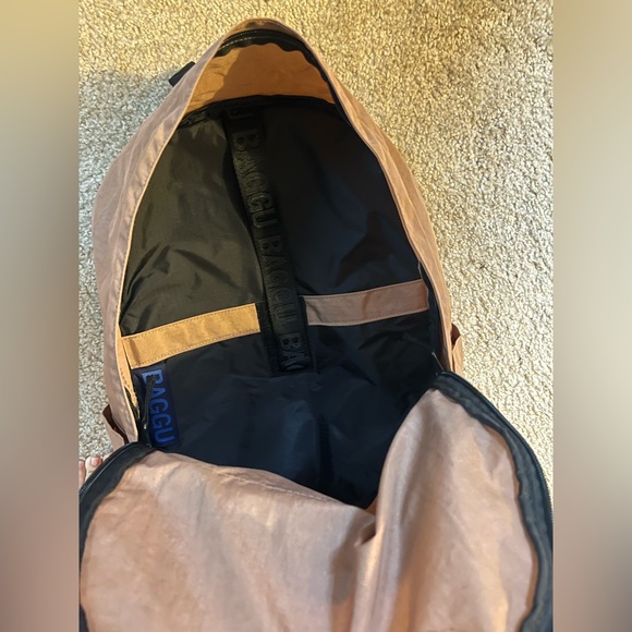 NEW Baggu Large Nylon Backpack Brown Cocoa - Picture 4 of 4